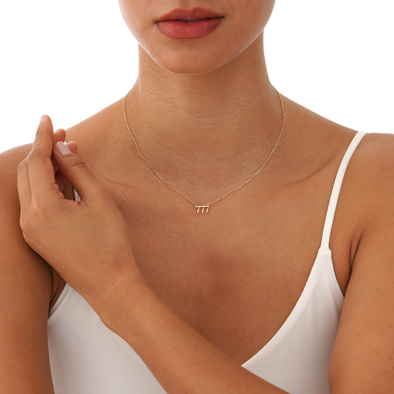 Gold Angel Number 777 Charm, Nythara