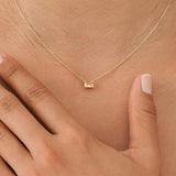 Emerald Cut Yellow Sapphire Necklace, Lexa