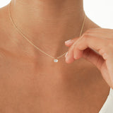 Solid Gold Moonstone Oval Necklace, Loa