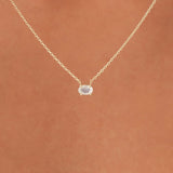 Solid Gold Moonstone Oval Necklace, Loa