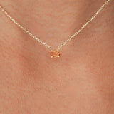 Solid Gold Citrine Oval Necklace, Loa