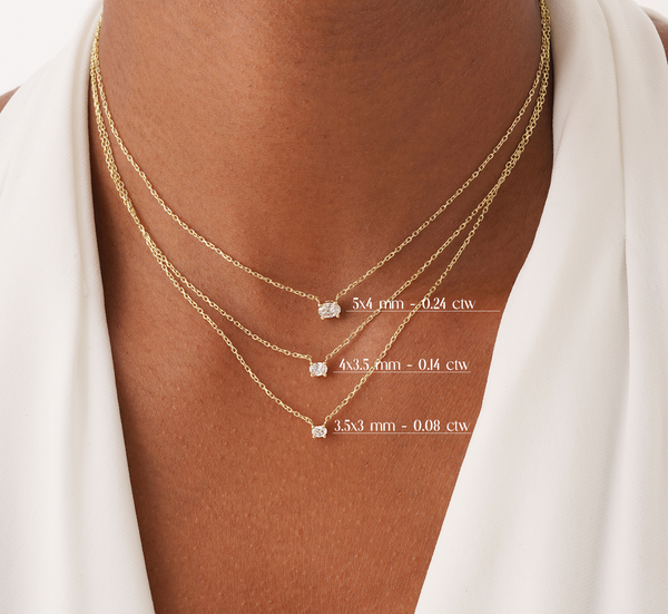 Oval Cut Lab Grown Diamond Necklace, Lazira