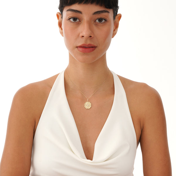 Octagon Starburst Diamond Pendant, Azlinae