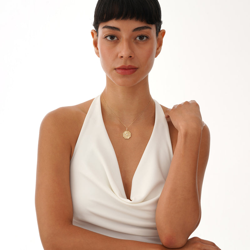 Octagon Starburst Diamond Pendant, Azlinae