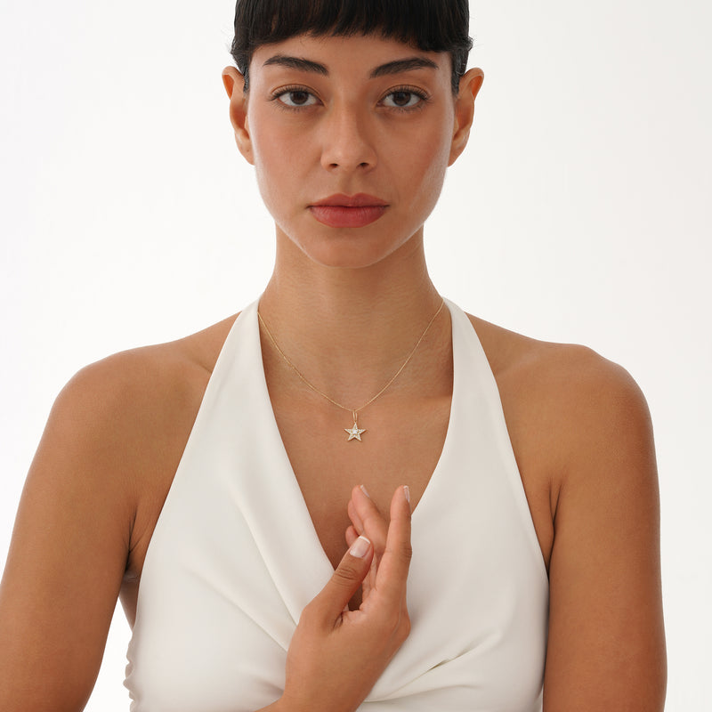 Lab Grown Diamond Pave Star Pendant, Oraleia