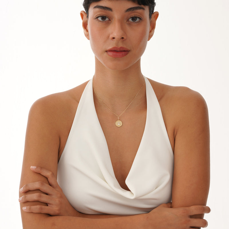 Solid Gold Dog Paw Charm, Zirelia