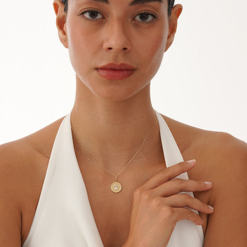 Solid Gold Dog Paw Charm, Zirelia