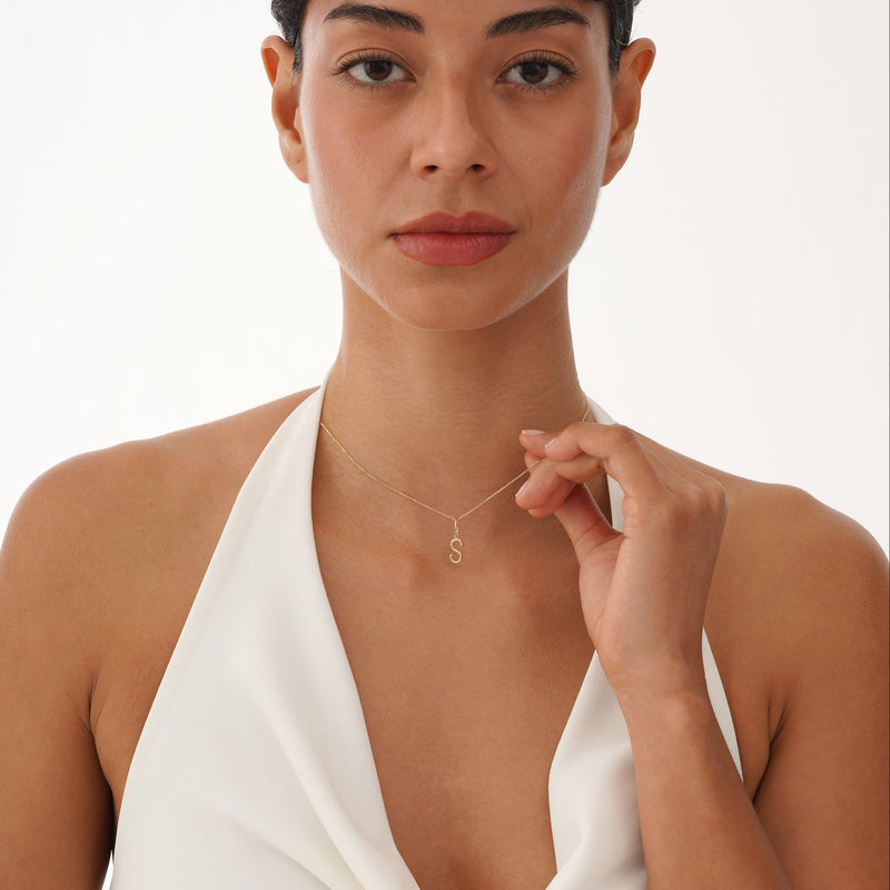 Solid Gold Initial Charm, Virelynn