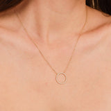 natural diamond circle necklace