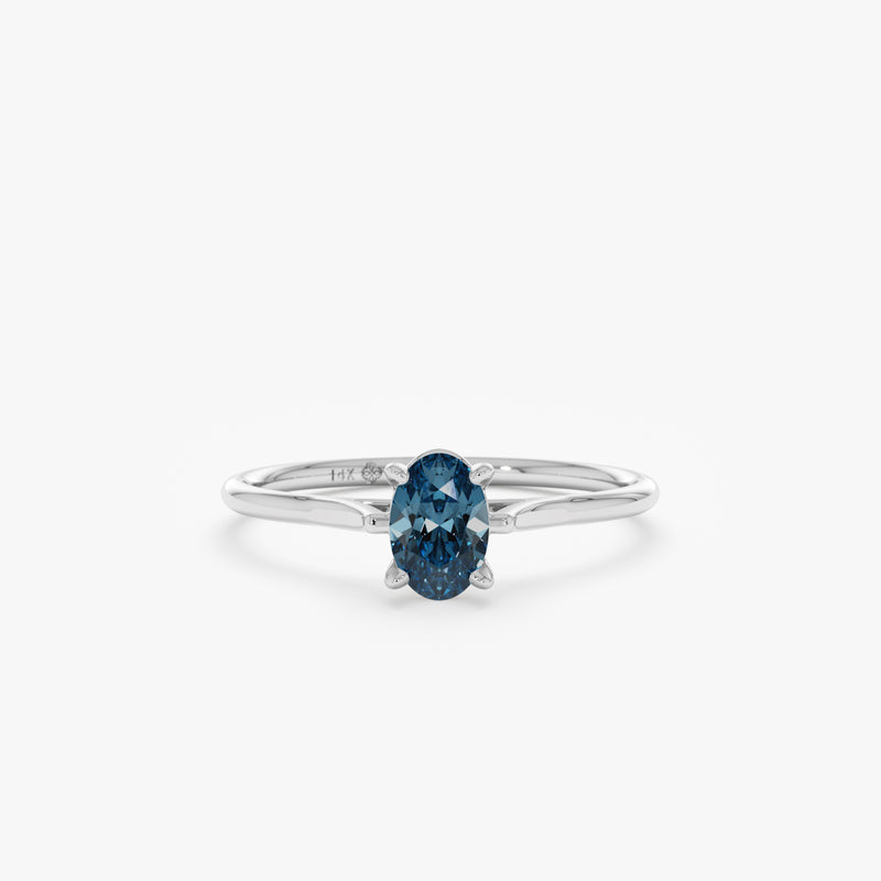 White Gold Topaz Engagement Ring