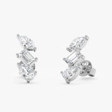 Mixed Cut Diamond Cluster Studs, Noralisse