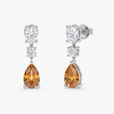 Diamond and Citrine Drop Earring, Maelina