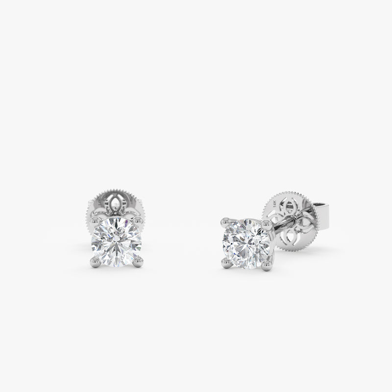 Round Lab Grown Diamond Studs, Vaelith