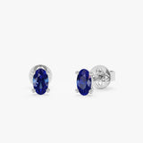 Petite Oval Blue Sapphire Studs, Orinthira