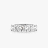 Oval & Emerald Cut Diamond Wedding Band, Thyn