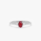 Solid Gold Oval Ruby ring with Diamond Accents, Novae