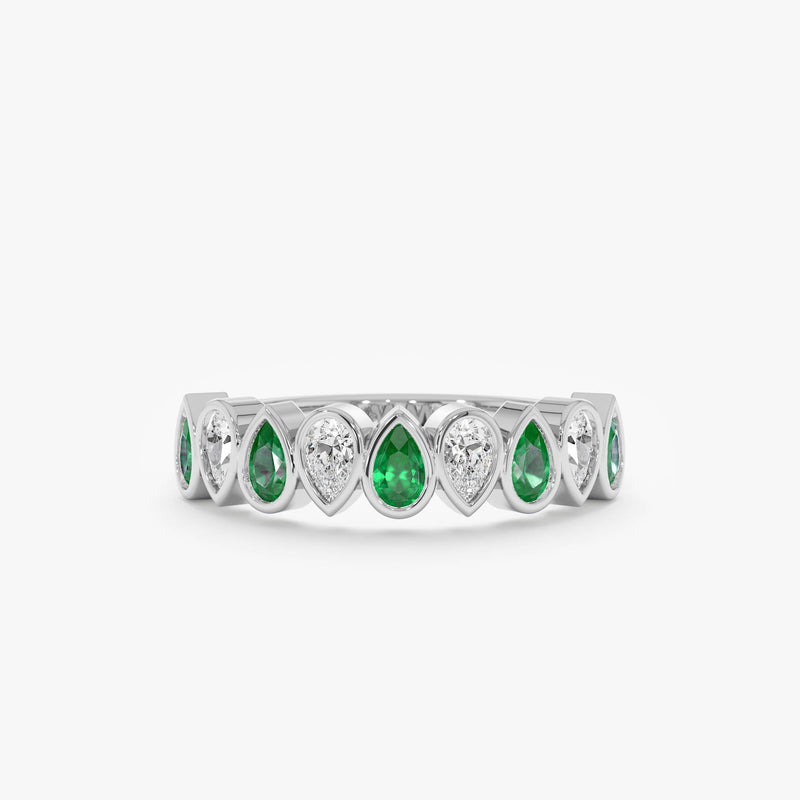 Up-Down Lab Emerald and Lab Diamond Ring,  Neralie