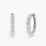 Solid Gold Prong Set Hoops, Orinthia