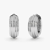 Gold Ribbed Huggie Hoop Earrings, Nyxelle