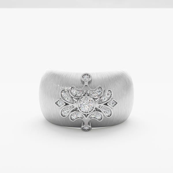 Vintage Floral Diamond Dome Ring, Theodora