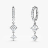Dangly Diamond Huggie Earrings, Ravynelle
