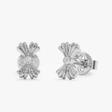 Lab Grown Diamond Floral Bow Stud Earrings, Valessia