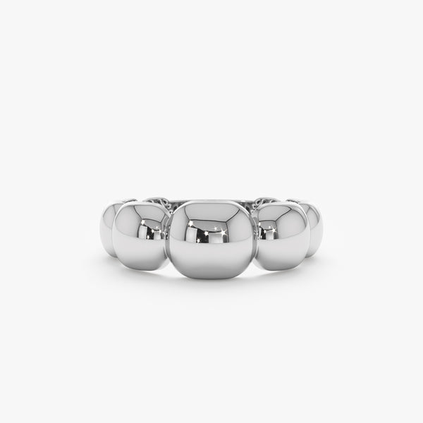 14k Bubble Ring in White Gold