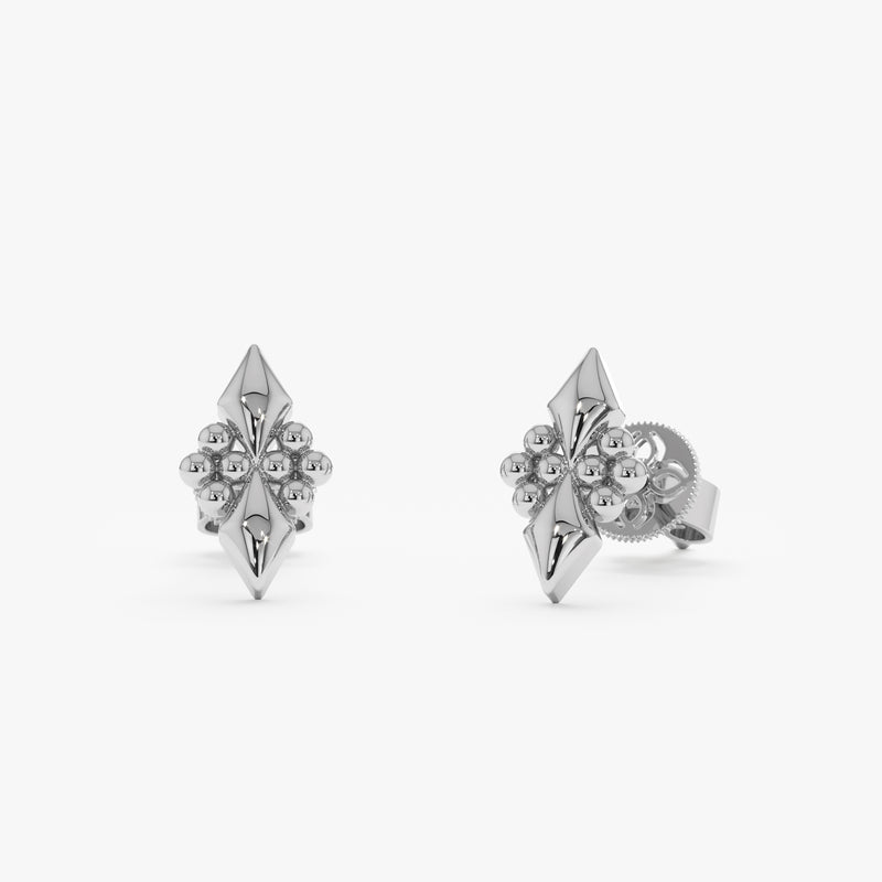Gold Geometric Stud Earrings, Ylira