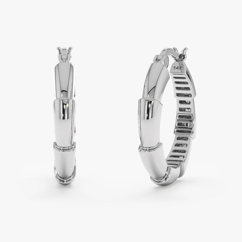 Ribbed Hoop Earrings, Xyla