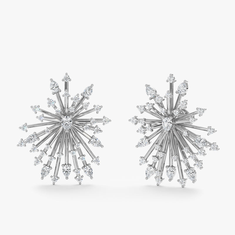 Diamond Starburst Statement Earrings, Serelise