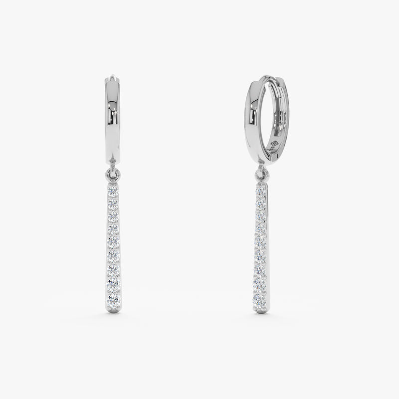 Lab Grown Diamond Bar Huggie, Nolira