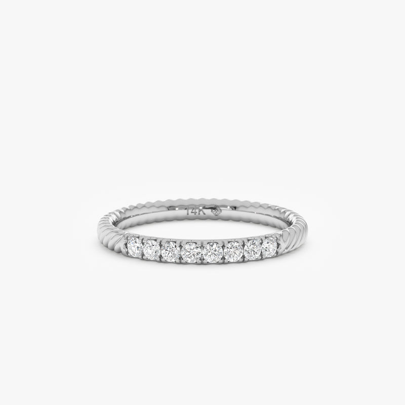 Dainty Rope Diamond Ring, Zelma