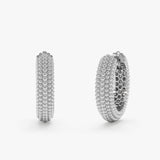 Gold Beaded Hoop Earrings, Solid Gold Textured Huggie Hoops, Dionea