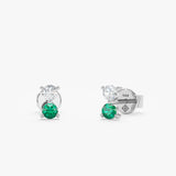 white gold april and may birthstone studs