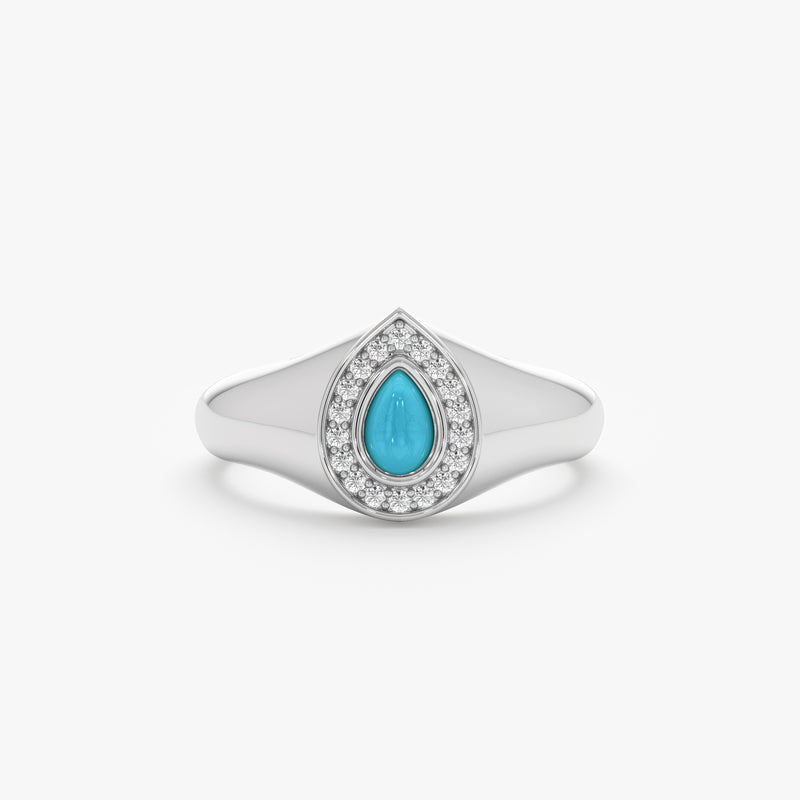 Natural Turquoise Signet Ring, Elanora