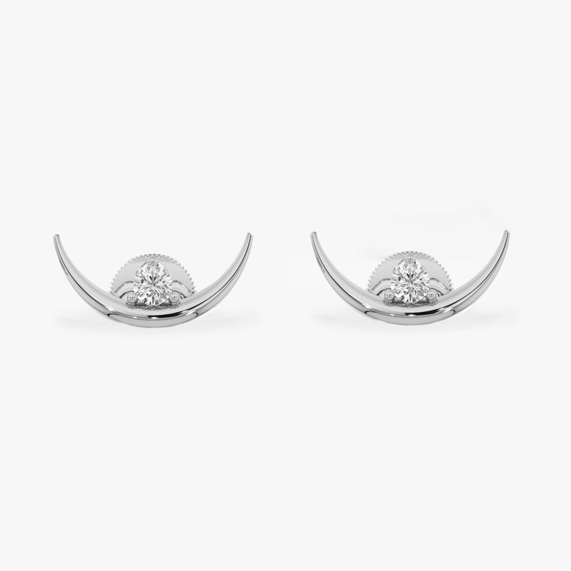 Crescent Moon Stud Earrings, Orinelle