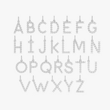 Diamond Block Font Initial Charm, Elaravine