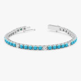 Turquoise and Lab Diamond Tennis Bracelet, Yelaina