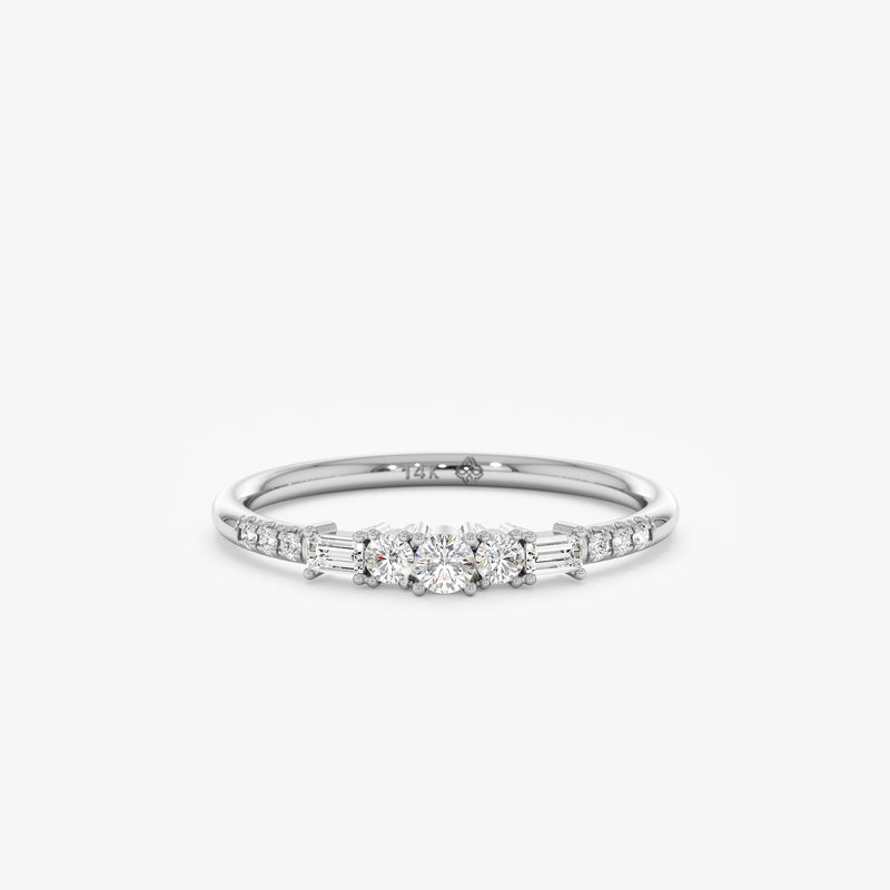 white gold prong set band