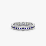 white gold sapphire diamond eternity band