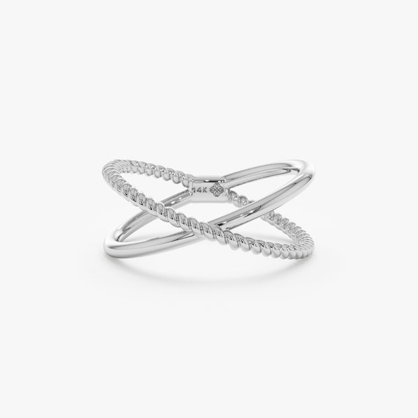 14k or 14k white gold crossover band