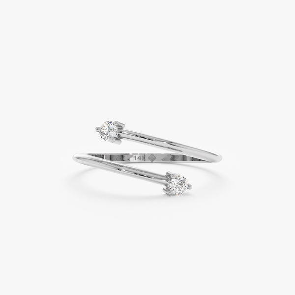 white gold crossed wrap ring