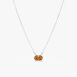 Solid Gold Citrine Oval Necklace, Loa