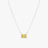 Emerald Cut Yellow Sapphire Necklace, Lexa