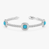 Vintage Turquoise Station Bracelet, Serelis