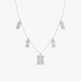 Baguette Diamond Dangle Necklace, Roux