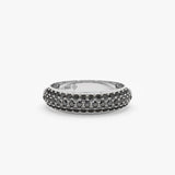 white gold ring with natural dark diamonds