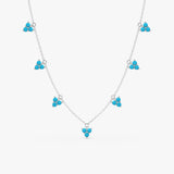 Dainty Turquoise Station Necklace, Elarosia