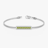 Peridot Bar Bracelet, Kira