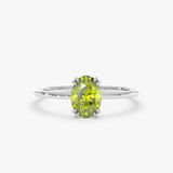 Petite Oval Peridot Solitaire Ring, Jyn